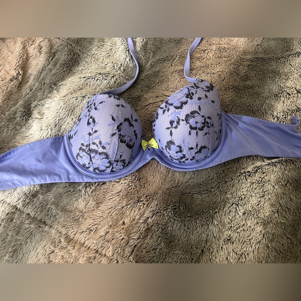 Victoria's Secret Lavender and Black Floral Bra